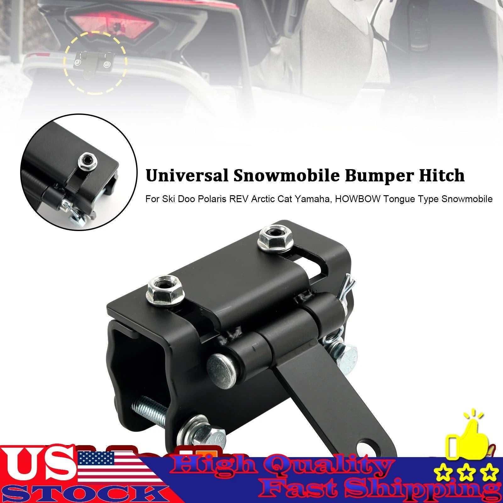 Universal Snowmobile Bumper Hitch for Polaris Ski Doo REV Arctic Cat Yamaha #2