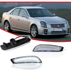 2X Clear Lens White LED Front Sidemarker Lights for Cadillac CTS (2003–2007)