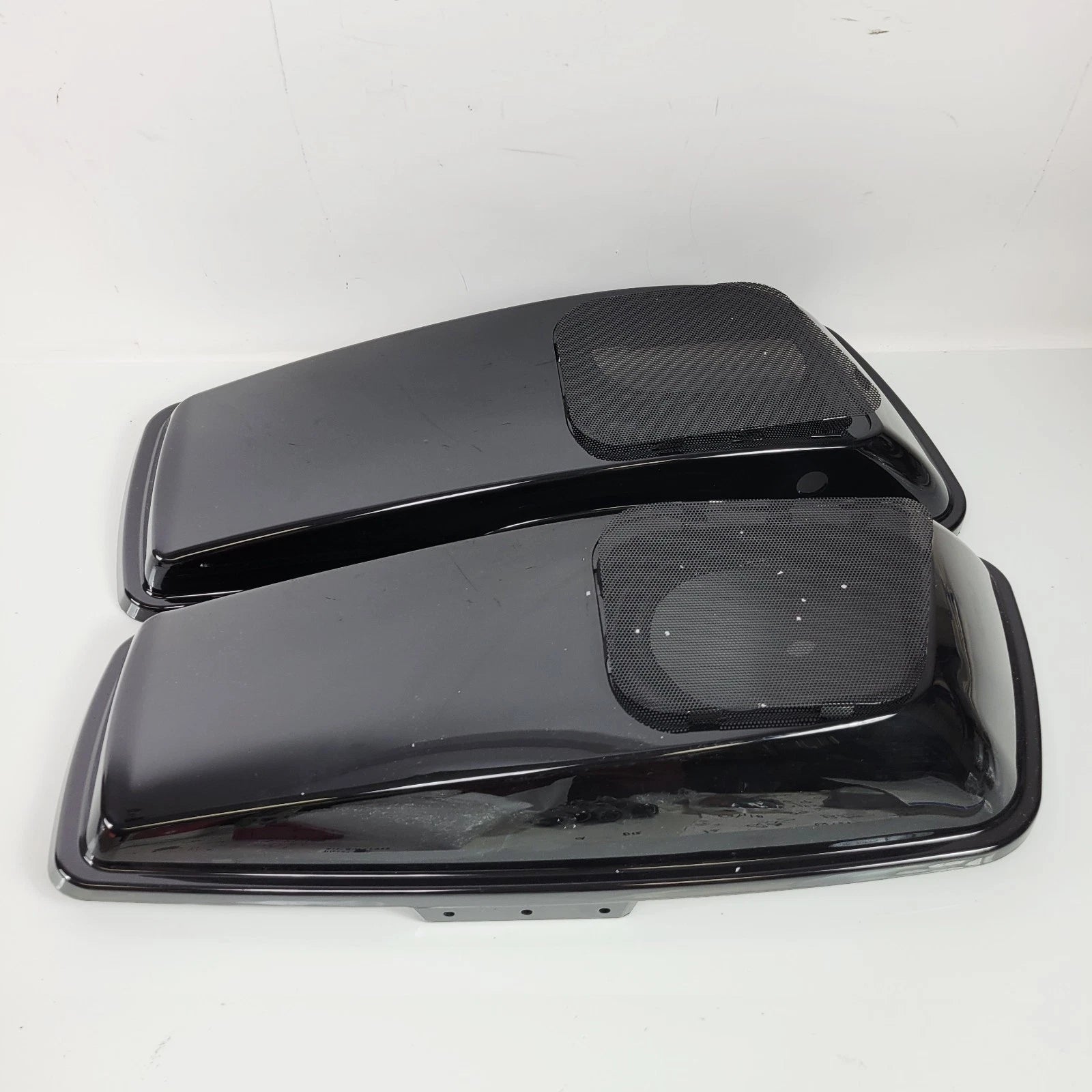 Set of 2 Black Speaker Saddlebag Lids for Harley Touring (2014–2023)