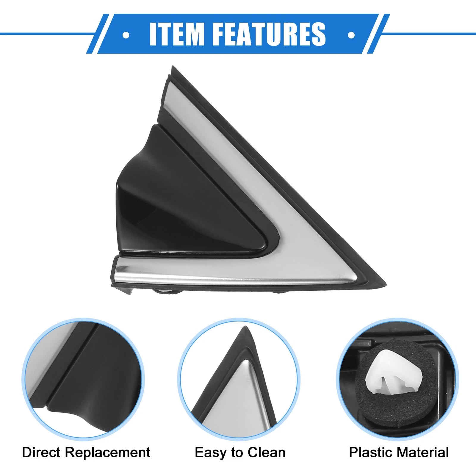 Right Mirror Corner Triangle Fender Cover for Hyundai Santa Fe (2013–2018) No. 861902W000