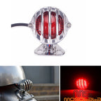 Finned Grill Tail Light w/ Bracket for Harley Honda Yamaha Suzuki