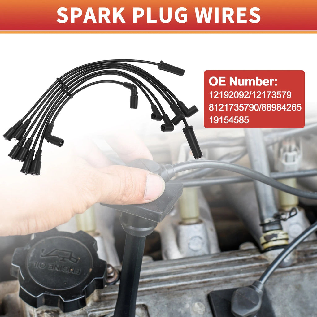 7 Pcs Spark Plug Wire Ignition Coil Cable No. 12173579 for Chevrolet Astro (1996–2005)