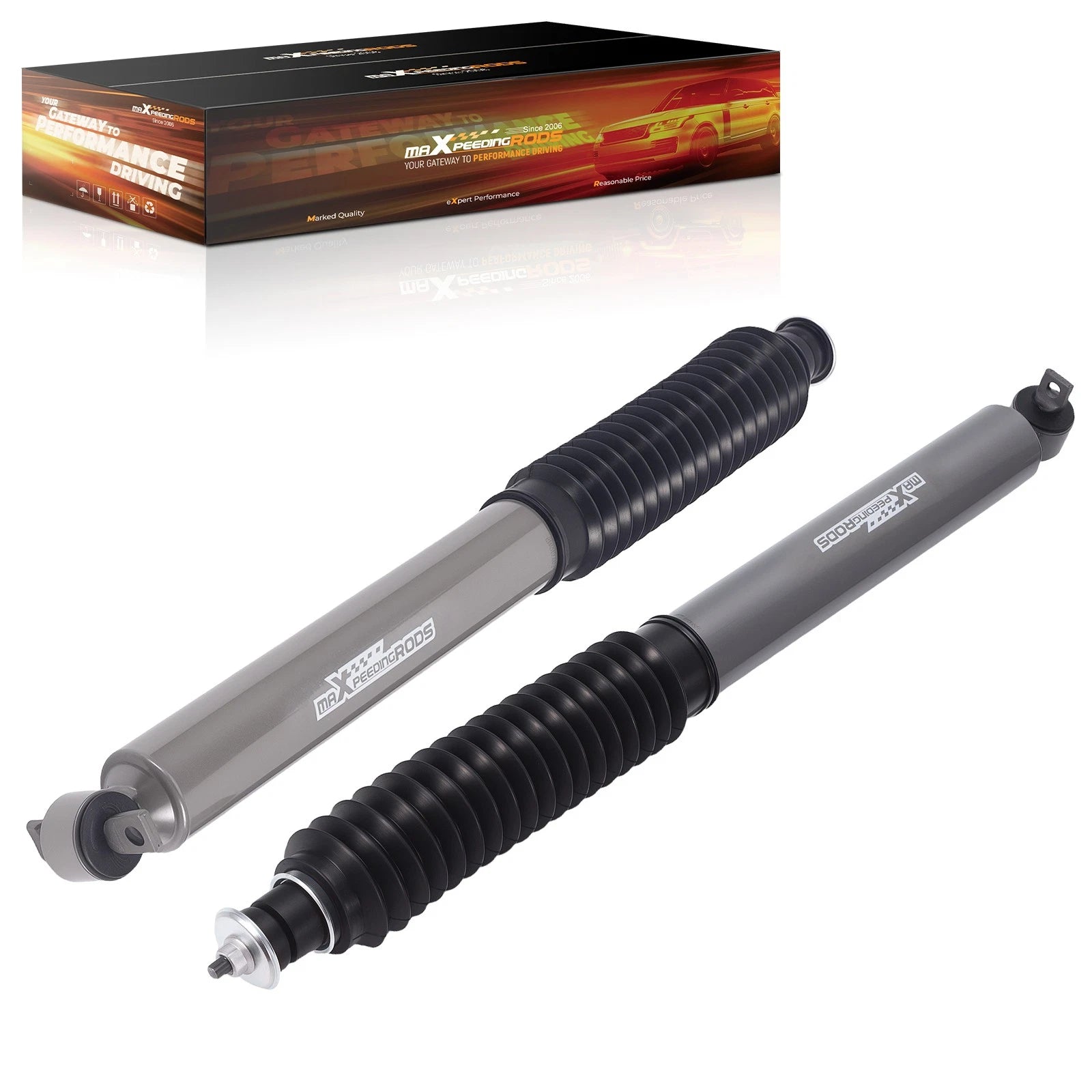 Front Shocks for Jeep Cherokee XJ (1984–2001) 1-3" Lift, Triple-Chromed Rod
