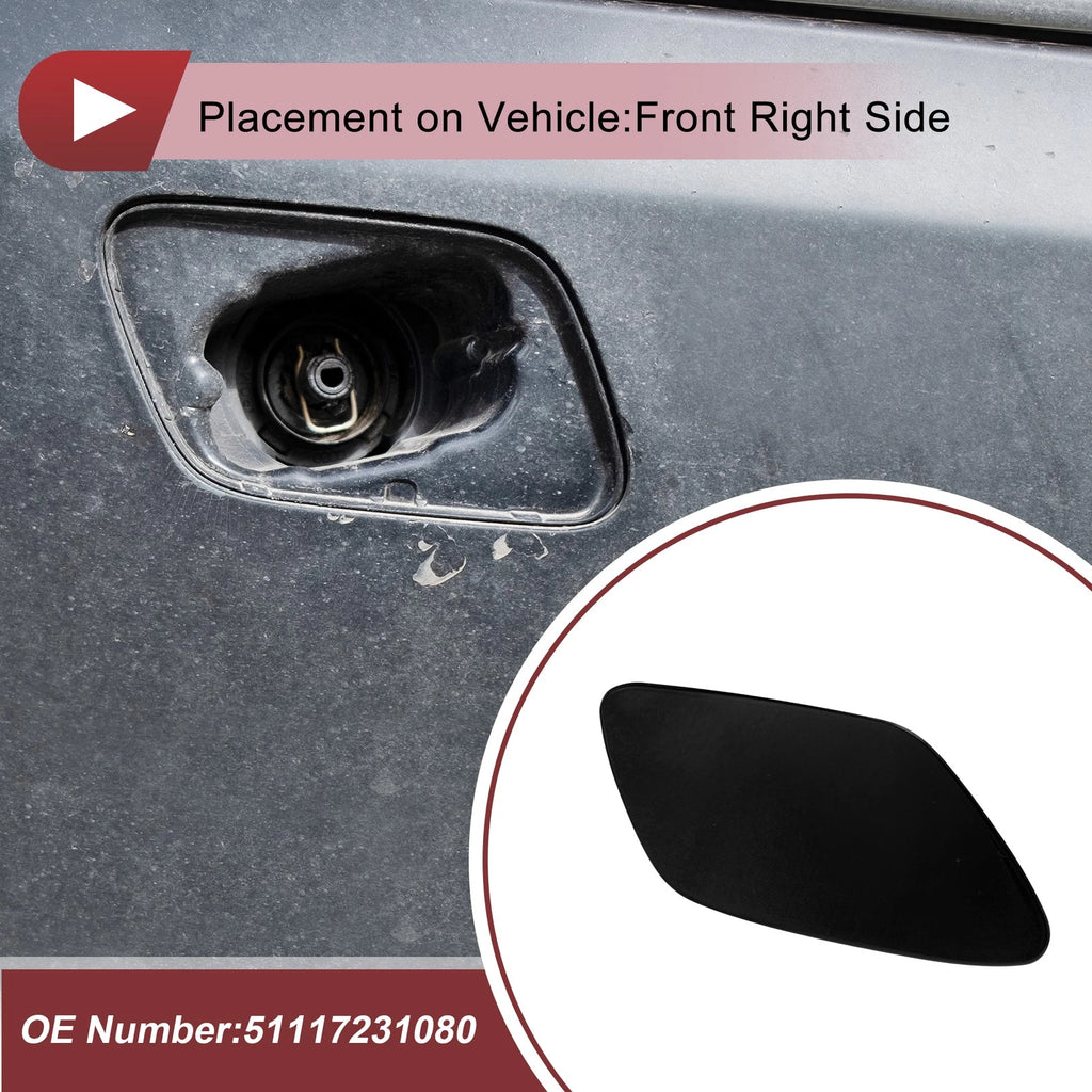 Washer Nozzle Cover Cap No. 51117231080 for BMW Z4 (2009–2016) Black