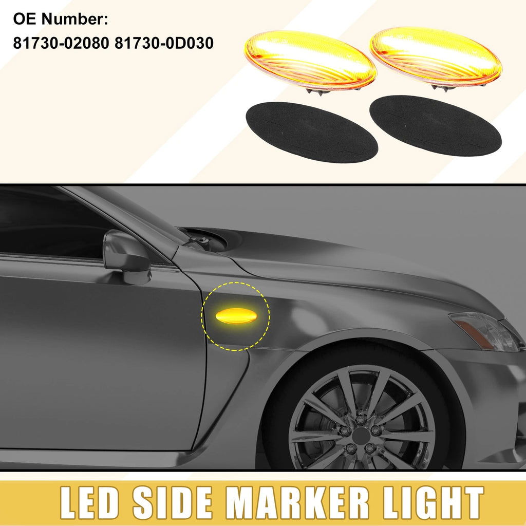 Pair Front LED Side Marker Lights for Toyota Yaris (2010–2017) 81730-02, 718844746069