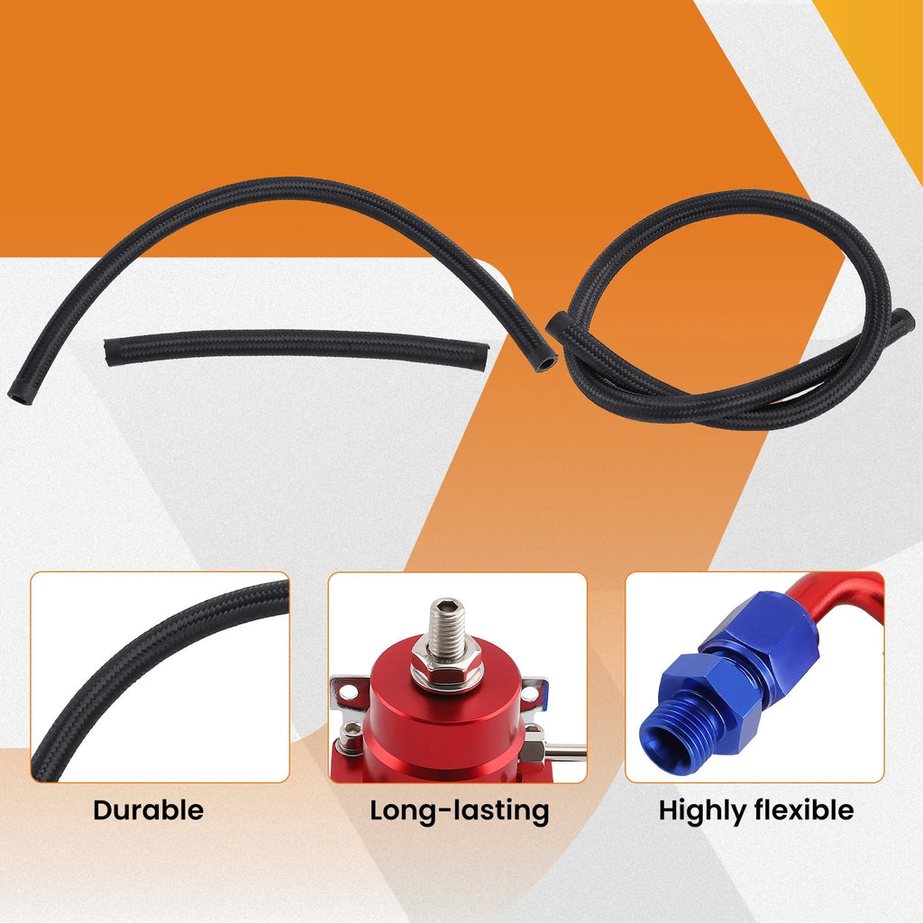 Fuel Pressure Regulator Kit with 100psi Gauge for Universal Applications