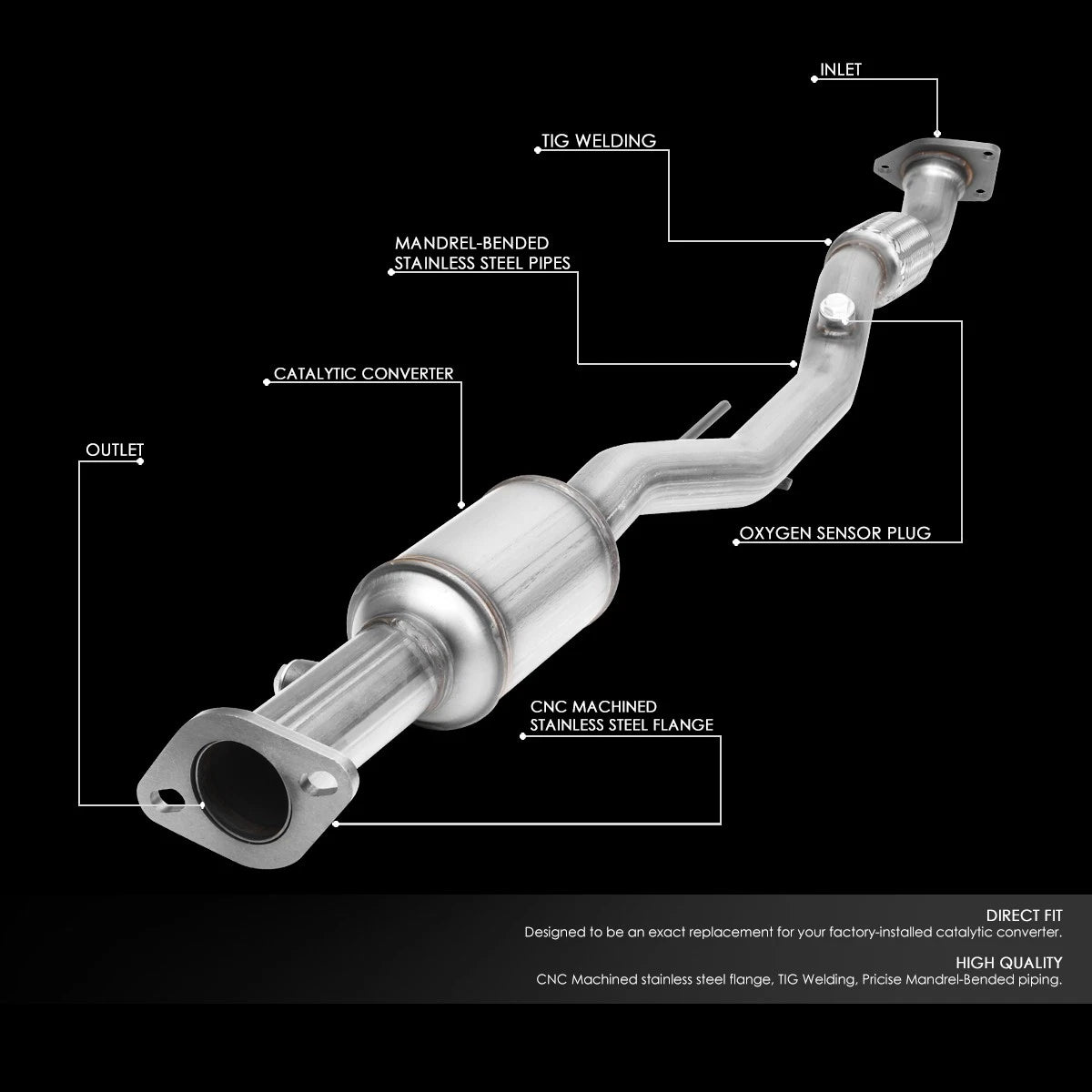 OE Rear Catalytic Converter Manifold Assembly for Nissan Altima (2007–2015)