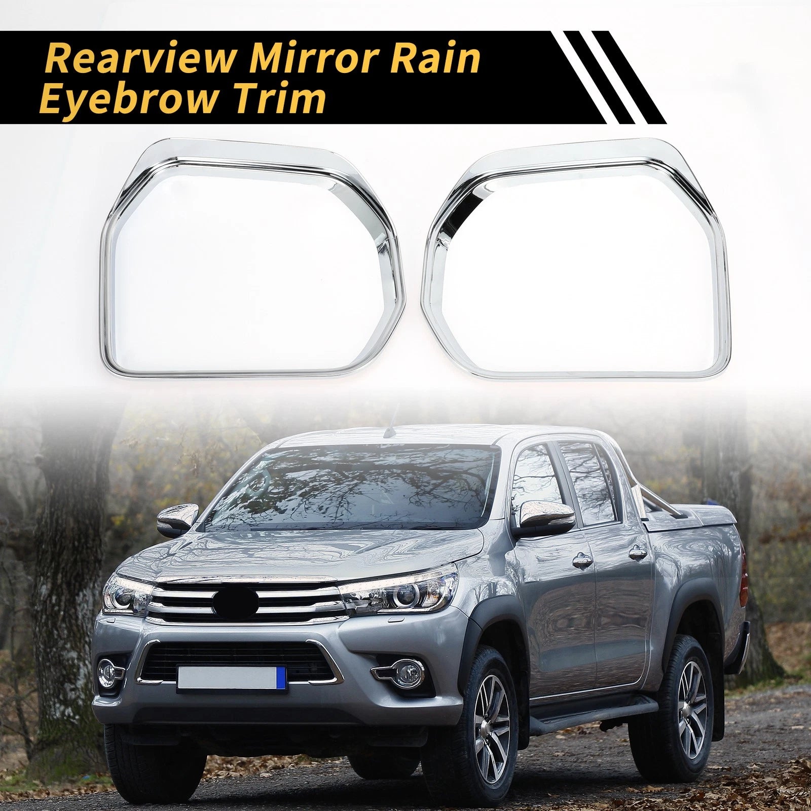 1 Pair Rearview Mirror Rain Eyebrow Trim for Toyota Tundra (2022–2024)