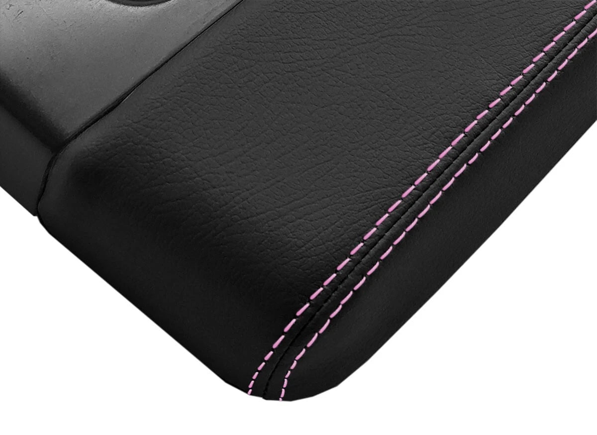 Console Lid Cover Leather for Chevrolet Silverado (2014–2020) Pink Stitch