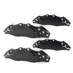 Set of 4 Brake Disc Caliper Covers for Universal Fit 10.5" Black Metal