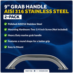 2X Grab Handle for Boat (9 Inch Stainless Steel)