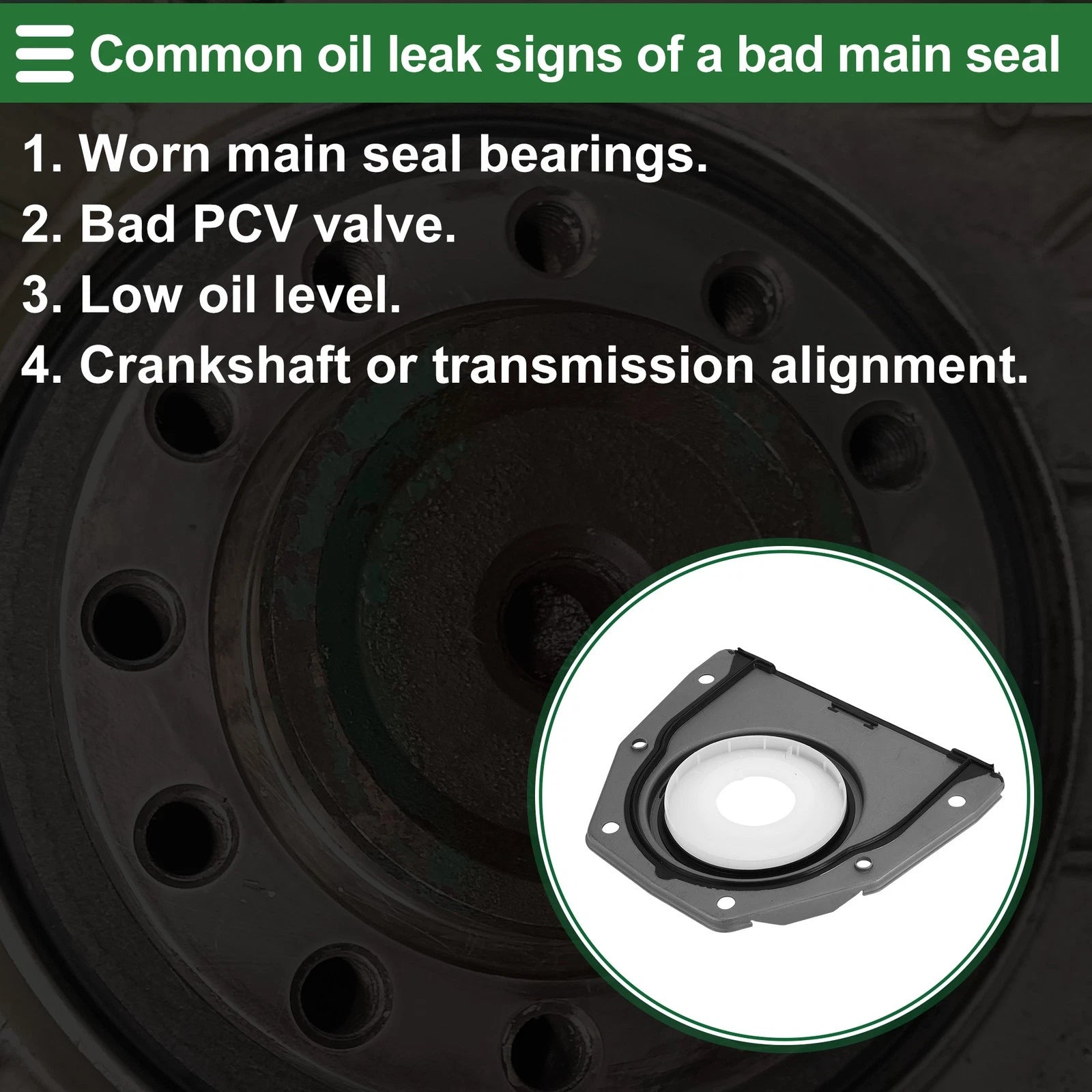 1 Pc Crankshaft Oil Seal with Flange for Ford Escape (2017–2019) No. 1S4G6K301AB