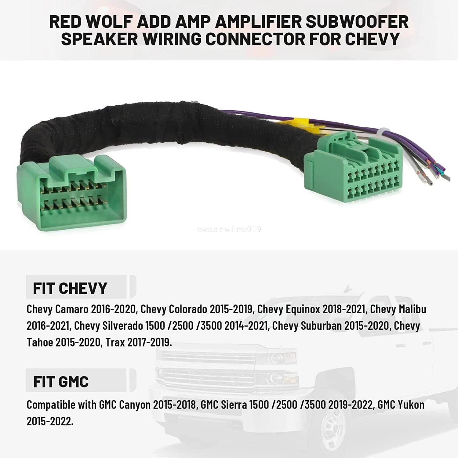 Amplifier Adapter Harness for Chevy Yukon Sierra 1500 (Fits GM Factory Radio)