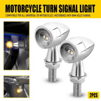 2X Chrome Motorcycle Turn Signals for Universal (12V)