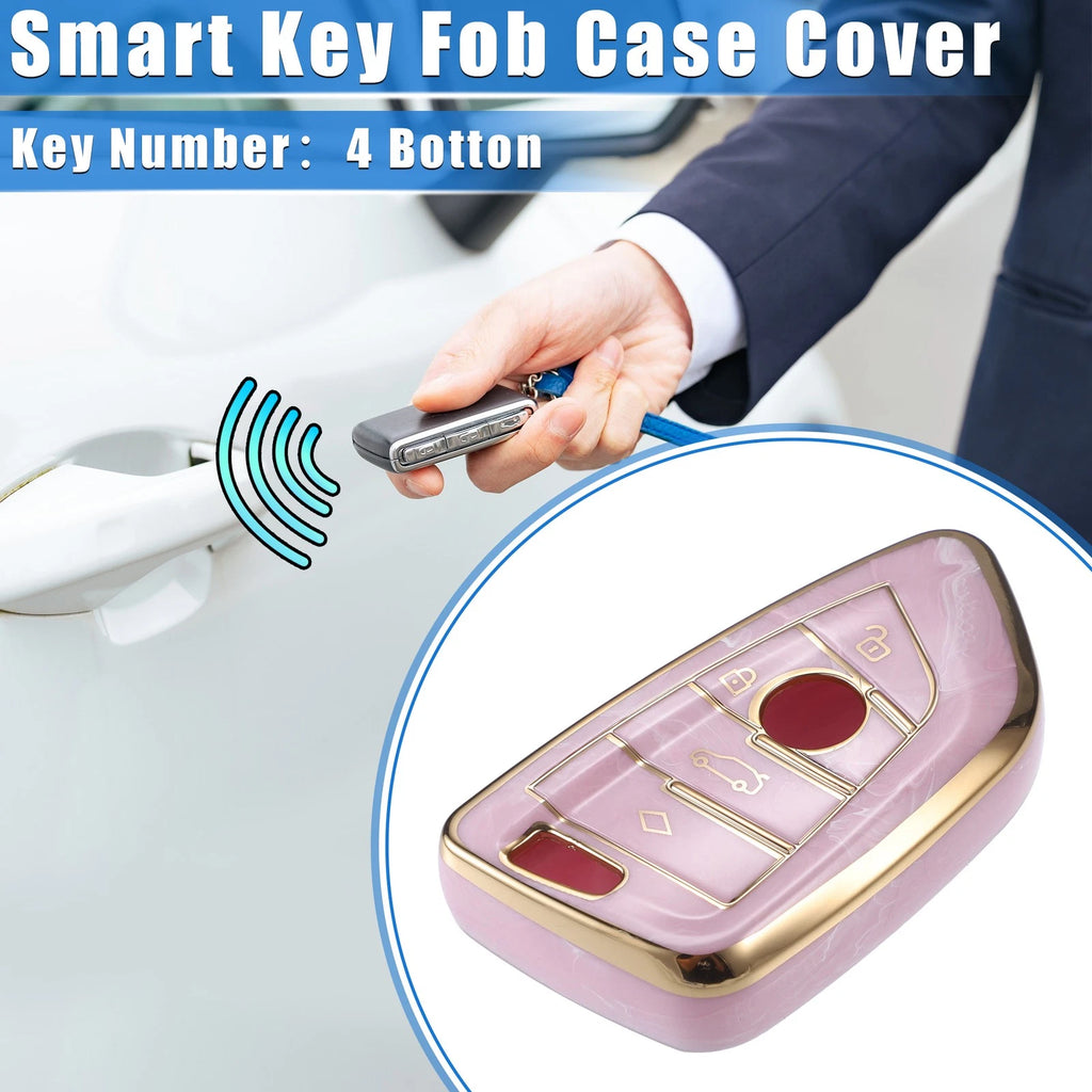Set of 4 TPU Smart Key Fob Covers for BMW 3 4 5 6 7 Series (766549603682)