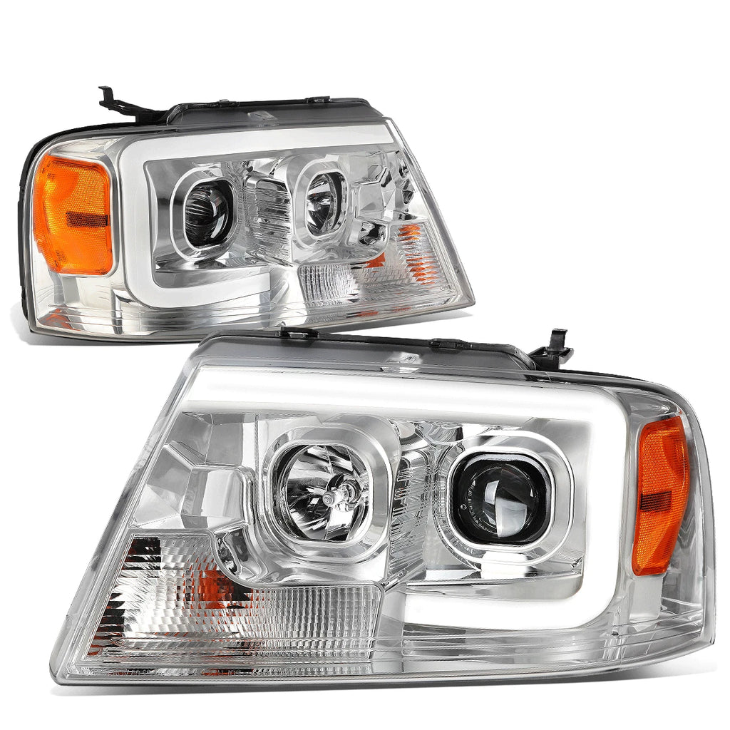 LED DRL Projector Headlight for Ford F150 Mark LT (2004–2008) Chrome/Amber