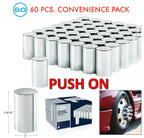 Chrome Lug Nut Covers 33mm Push-On 3-1/2 Inch 60-Pack for All Vehicles (1960–2025)