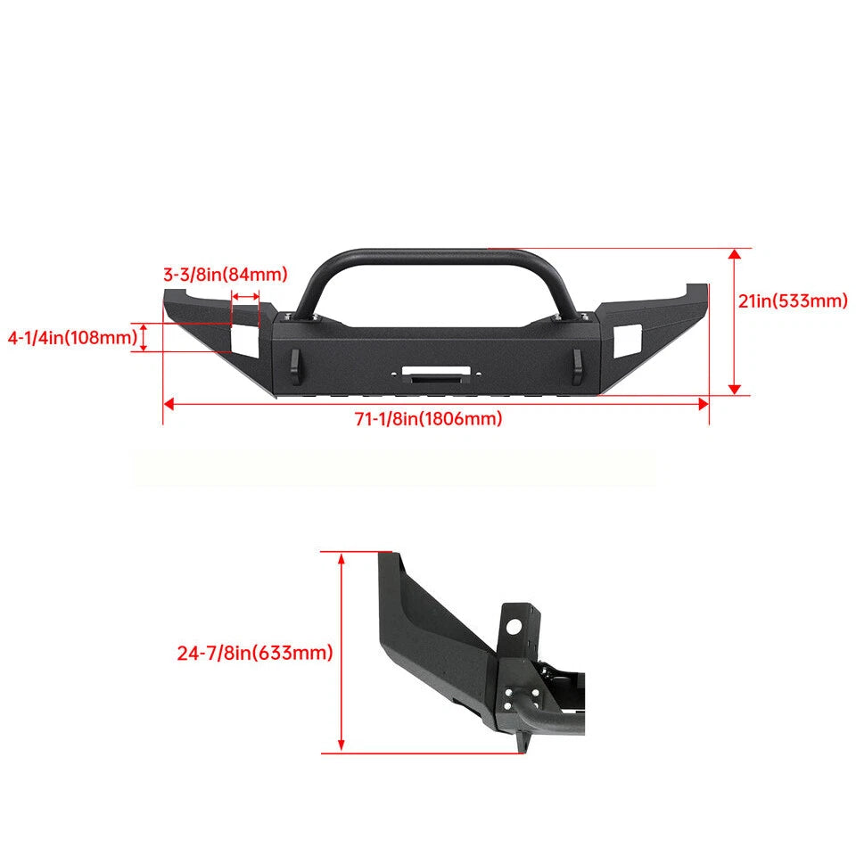 Front Steel Bumper with Bull Bar for Dodge Dakota Durango (1997–2004)