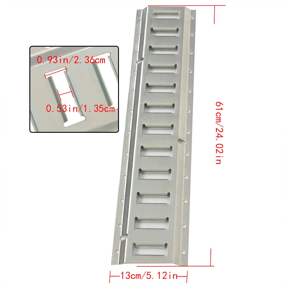 Set of 2 Horizontal Galvanized E-Track Tie-Down Rails for Truck Trailers