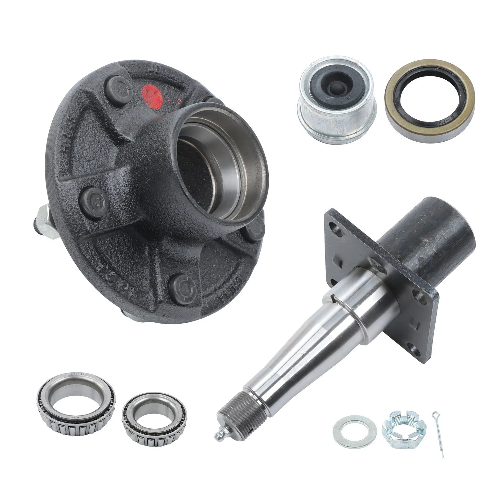 Idler Hub Kit with Flange for 3500 lbs Axle (5 on 4.5" / 5 on 5")
