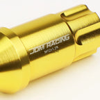 20 PCS Open End M12x1.25 50mm Tall Gold Aluminum Lug Nuts + Lock Key