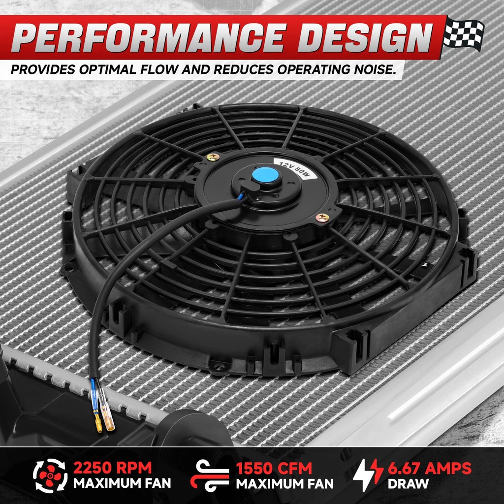 2X 12" 12 Volt Slim Electric Racing Radiator Fan for Universal