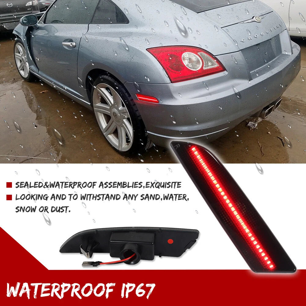 Smoke Lens Red LED Rear Side Marker Lamps for Chrysler Crossfire (2004–2008)