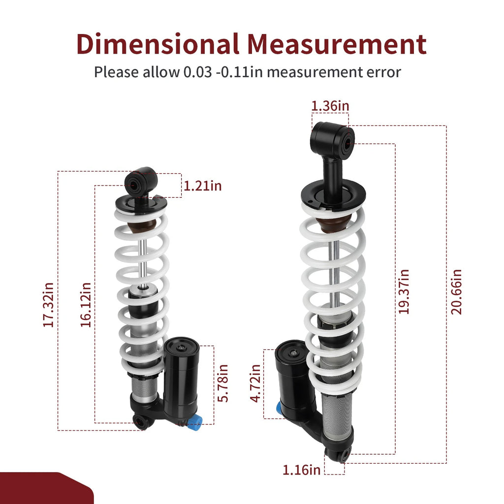 Set of 2 Front & Rear Air Shock Absorbers for Polaris Sportsman XP 550 (2009–2010, 2014)