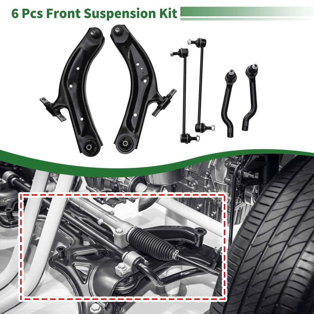 Set of 6 Front Lower Control Arms for Nissan Rogue (2014–2019) No.MS301169/MS301168