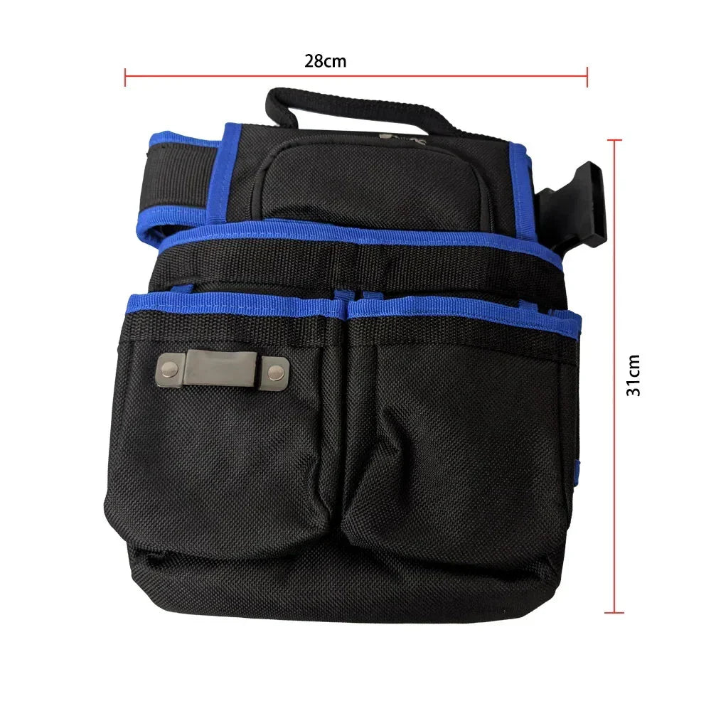 Adjustable Electrician Tool Bag w/ Suspenders & Magnetic Pouches
