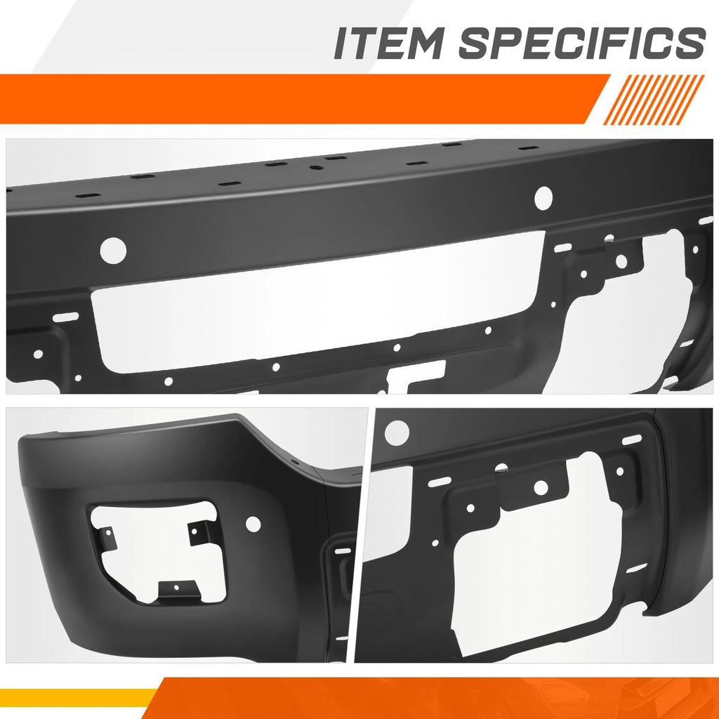 Front Bumper Face Bar for GMC Sierra 2500 3500 HD (2015–2019) w/ Parking Sensor Holes