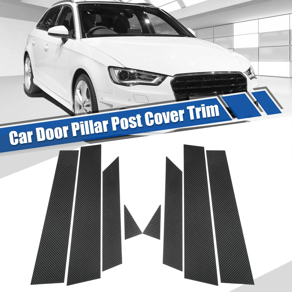 Gloss Carbon Pattern Door Window Pillar Post Cover Trim for Audi A3 S3 (2012–2020)
