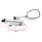 Set of 2 Chrome Rear View Mirrors for Yamaha V-MAX, XJR1200, MT-03, FZ6, XV950 (2004–2009)
