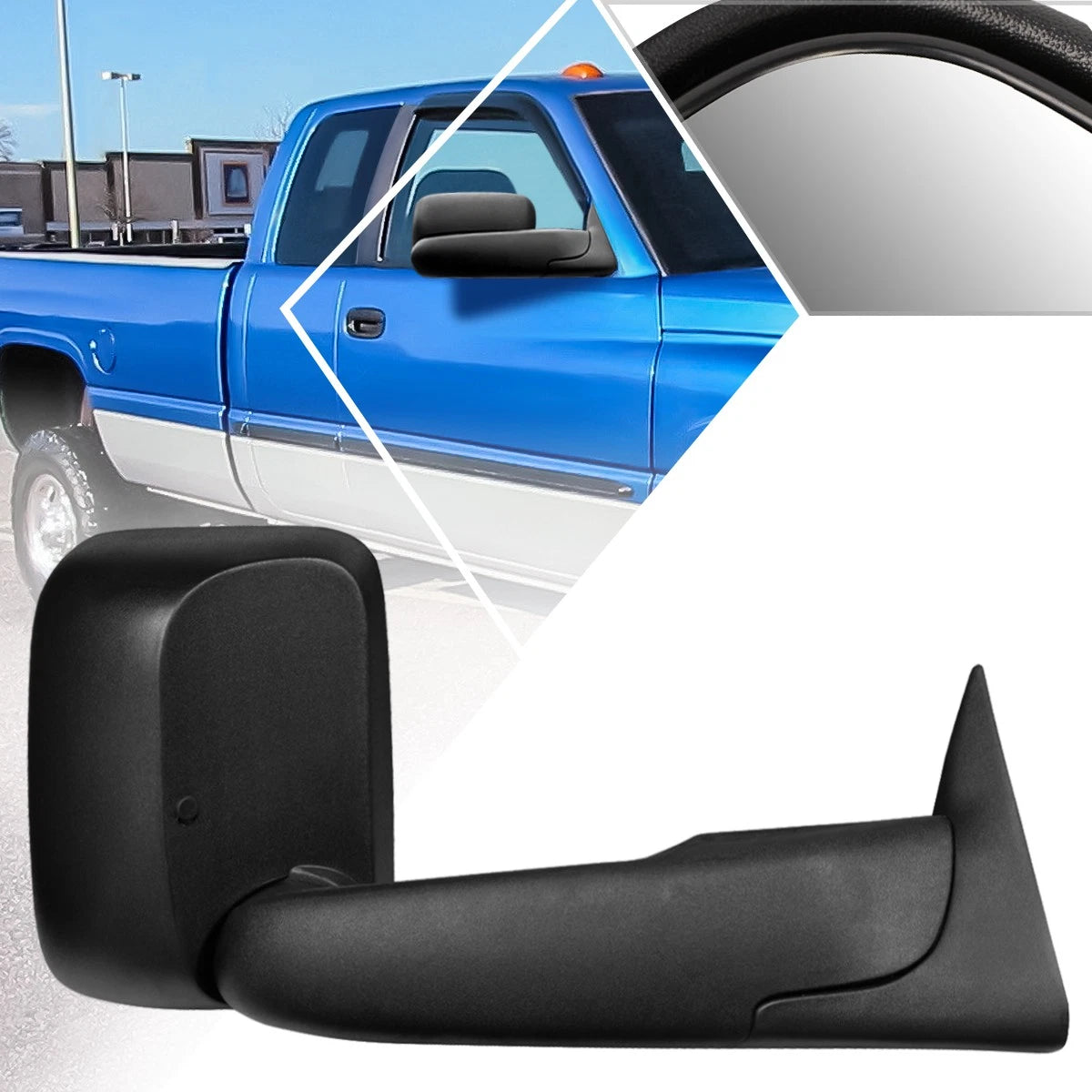Right Manual Adjustment Towing Mirror for Dodge Ram 1500/2500/3500 (1994–2002)