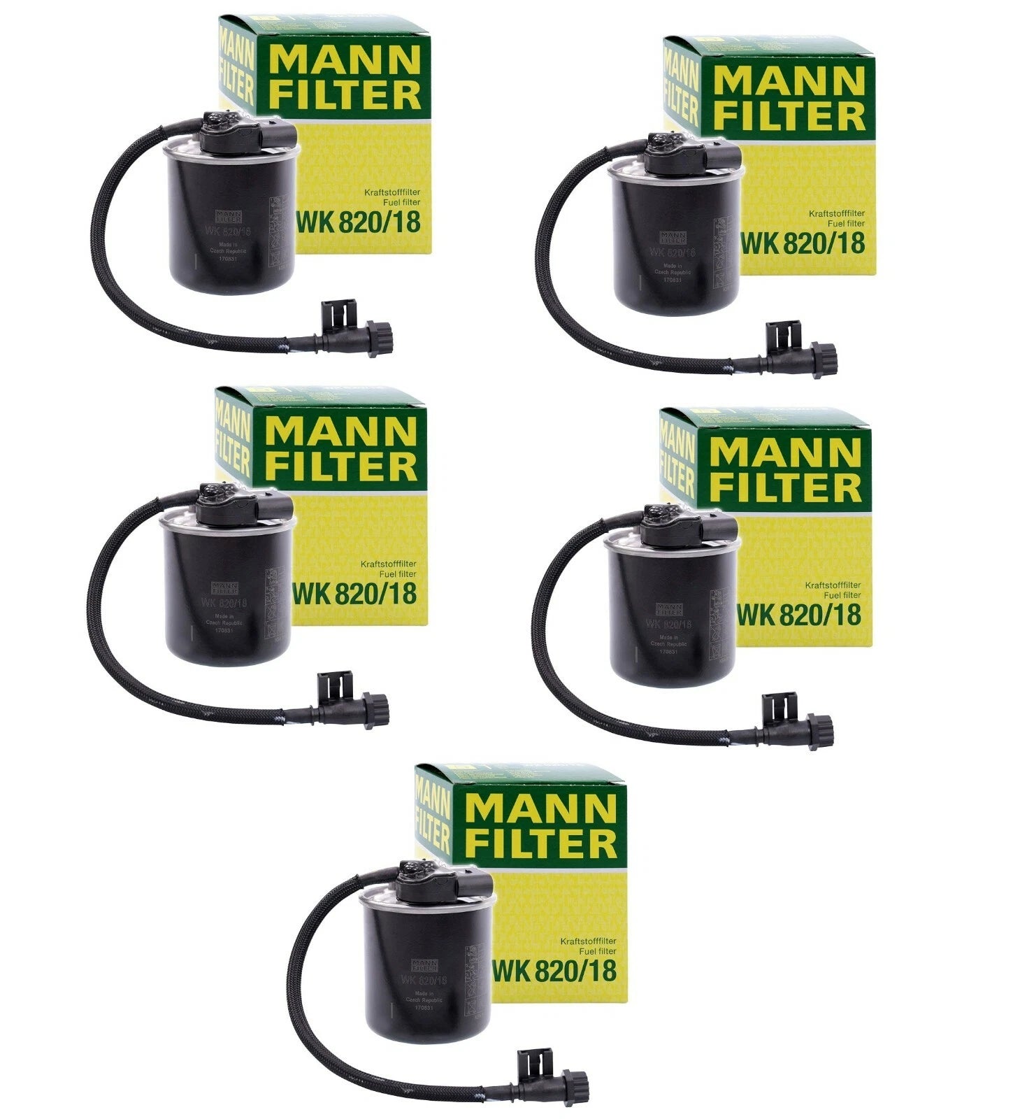 Set of 5 Fuel Filters for Mercedes Freightliner W204 Sprinter 2500 3500