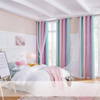Blackout Curtains for Girls Room 52x63 Inches (Rod Pocket)
