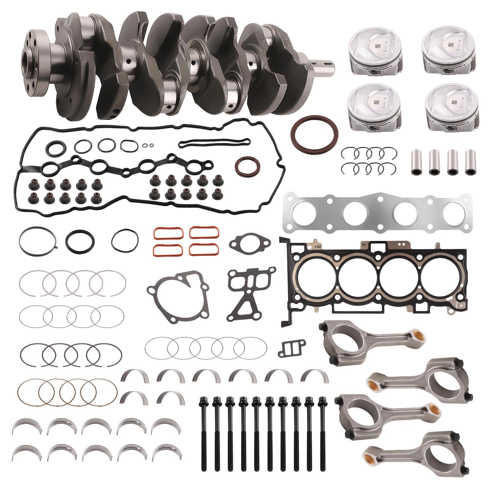 G4KJ Engine Rebuild Kit Set For Hyundai Sonata Tucson Kia Optima Sportage 2.4L