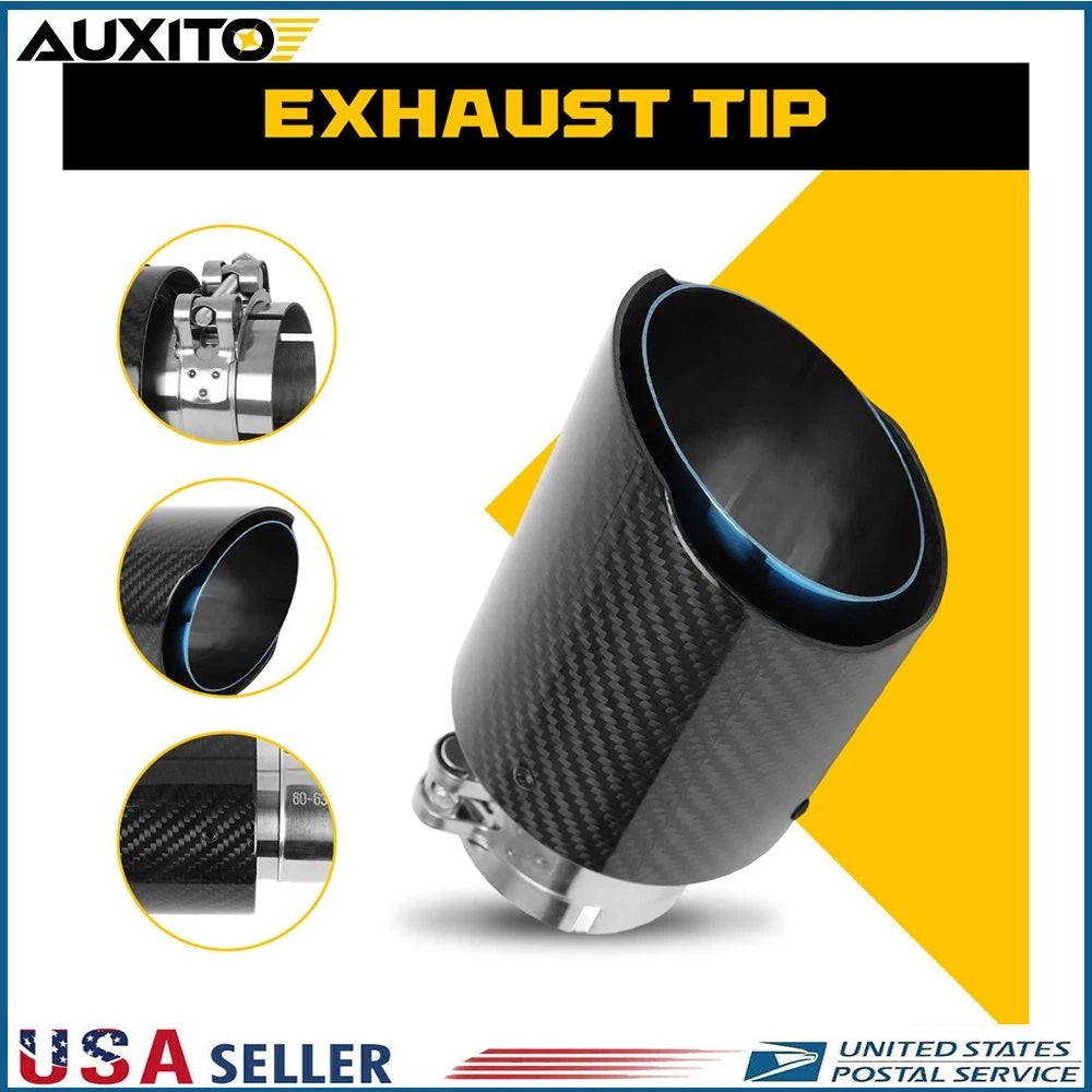 2X Carbon Fiber Exhaust Pipe Tip for F15 X5 (2014–2018) 2.5" In 3.5" Out