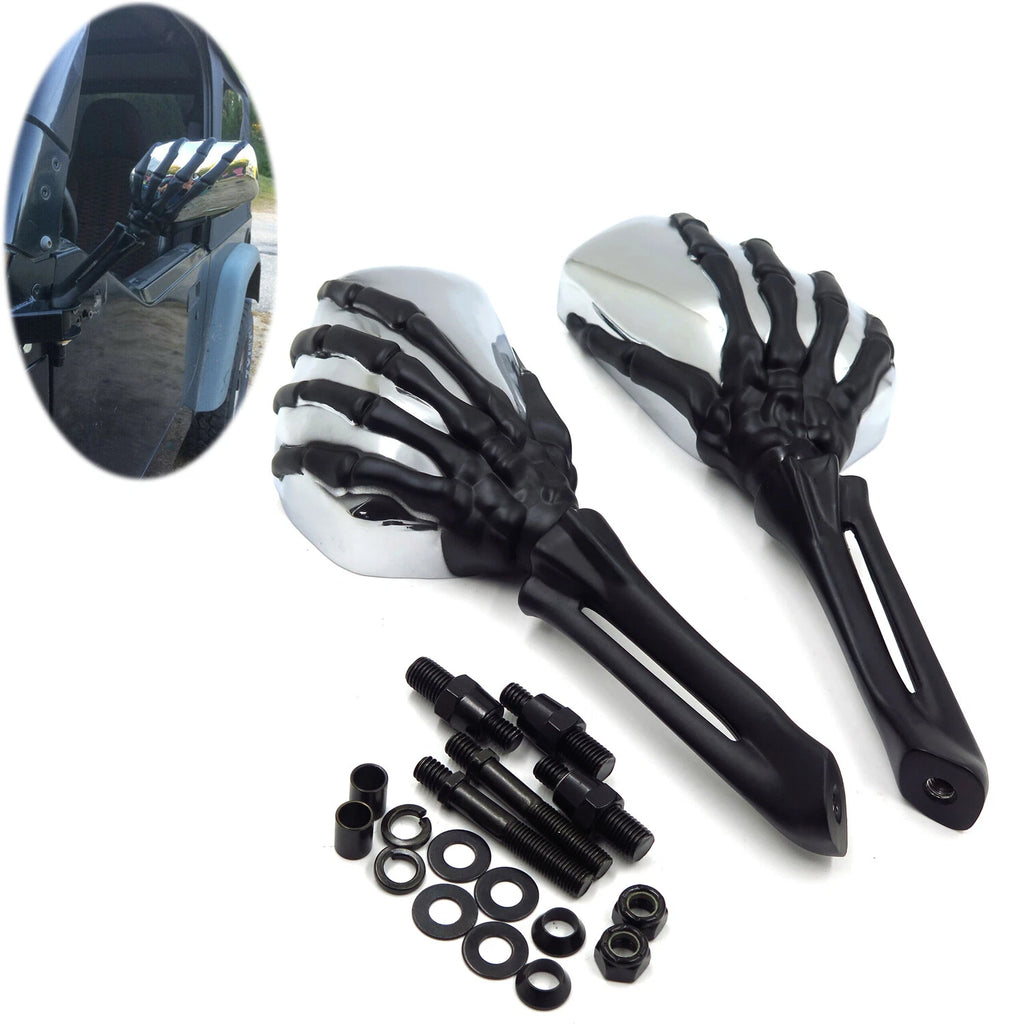 Skeleton Hand Skull Side Mirrors for Jeep Wrangler JK (2007–2018)