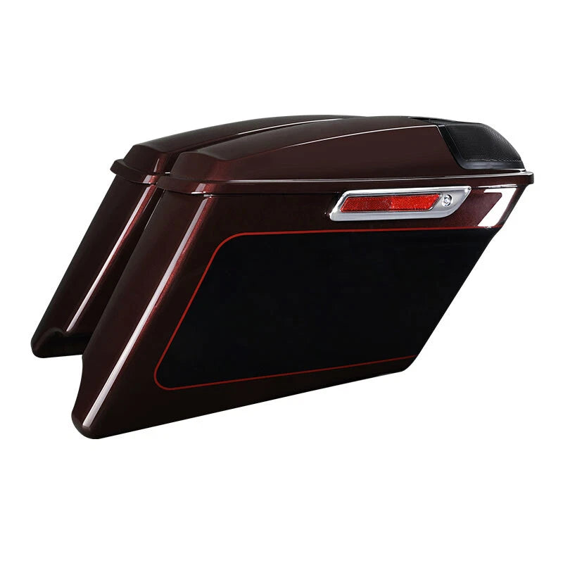 4" Stretched Saddlebags for Harley Touring (2014–2023) Midnight Crimson/Vivid Black