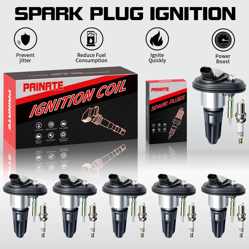 6X Ignition Coil & Spark Plug for Chevy Trailblazer GMC Canyon Hummer H3 (2002–2009) UF303