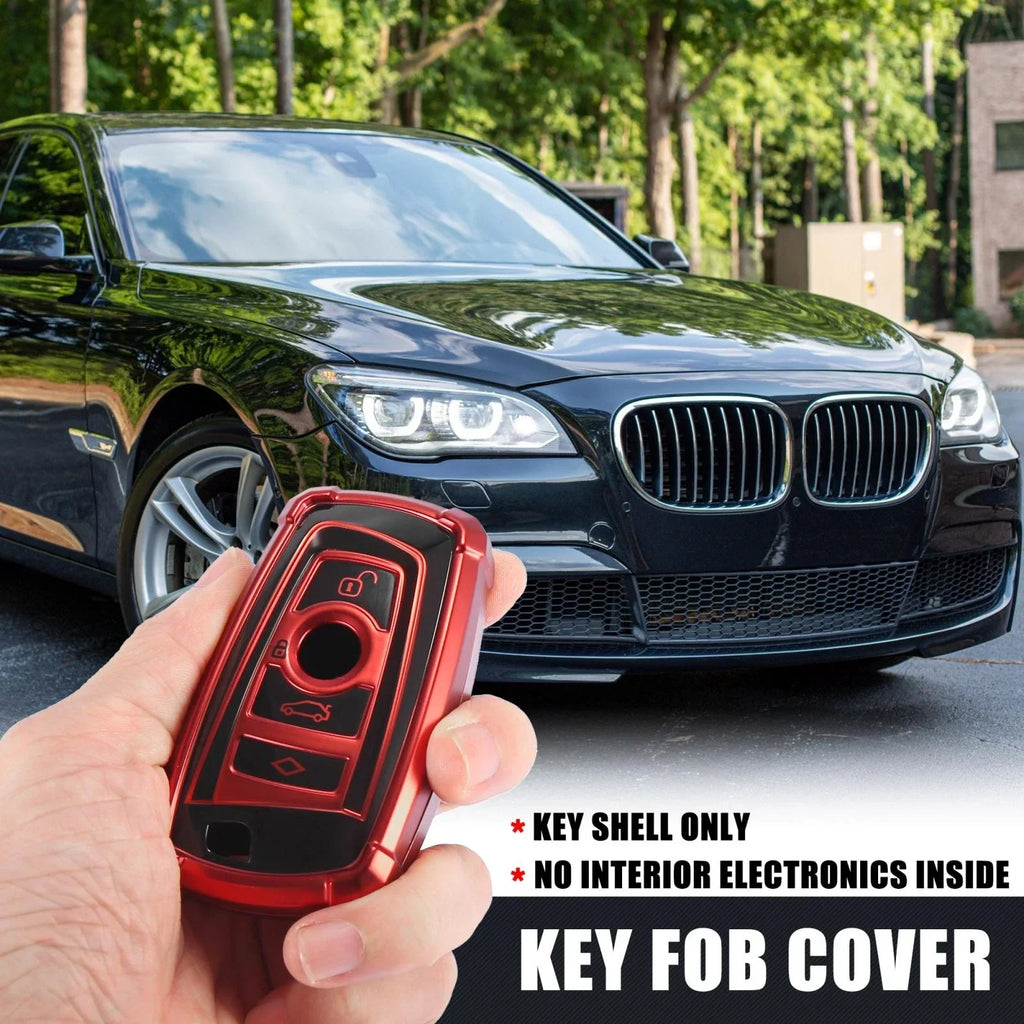 Fob Cover for BMW 1-7 Series Remote TPU Black Red