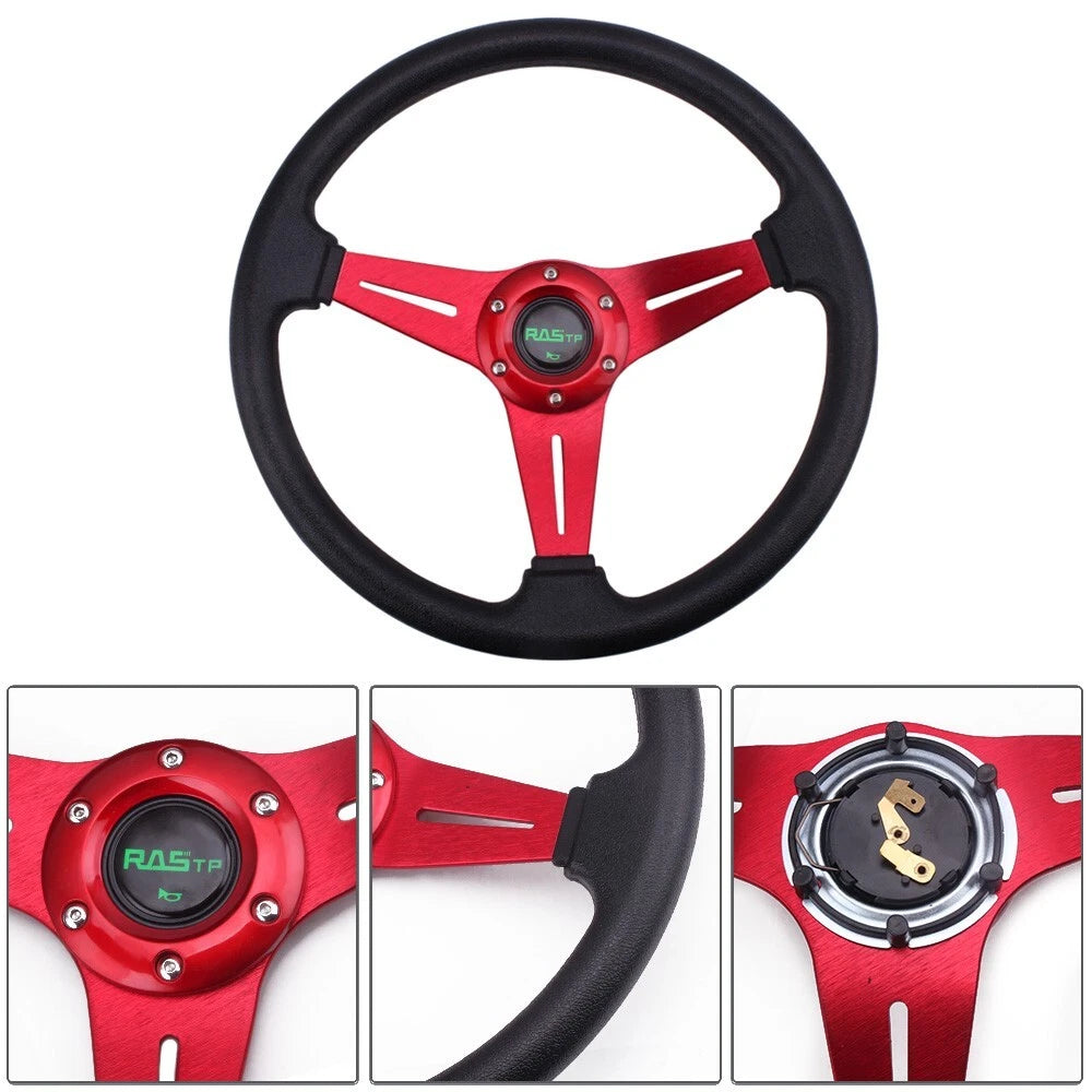 Red Steering Wheel with Slim Quick Release and Hub Adapter for Honda Civic (1996–2000)