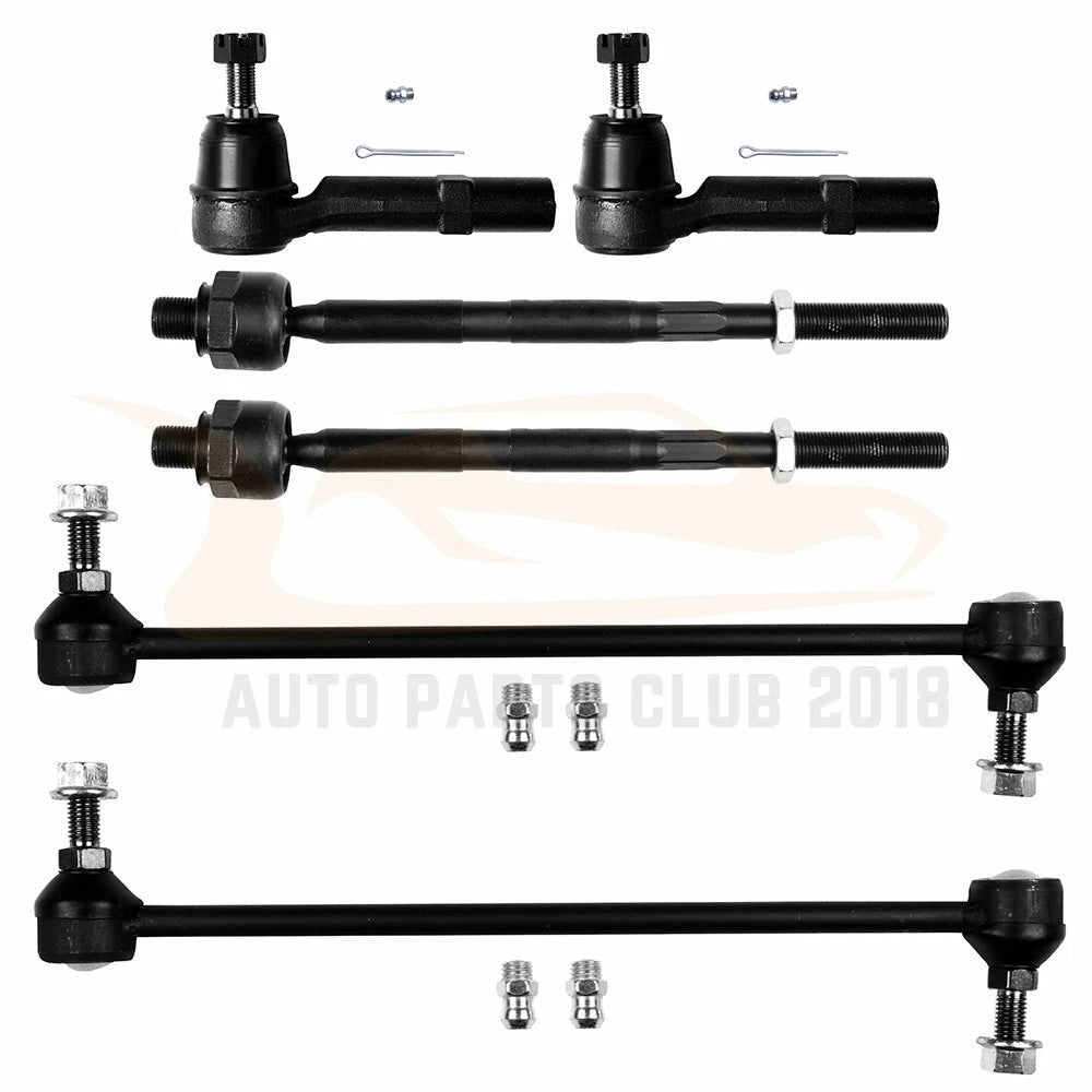 Set of 6 Tie Rod Ends & Sway Bar Links for Saturn Outlook (2007–2010)