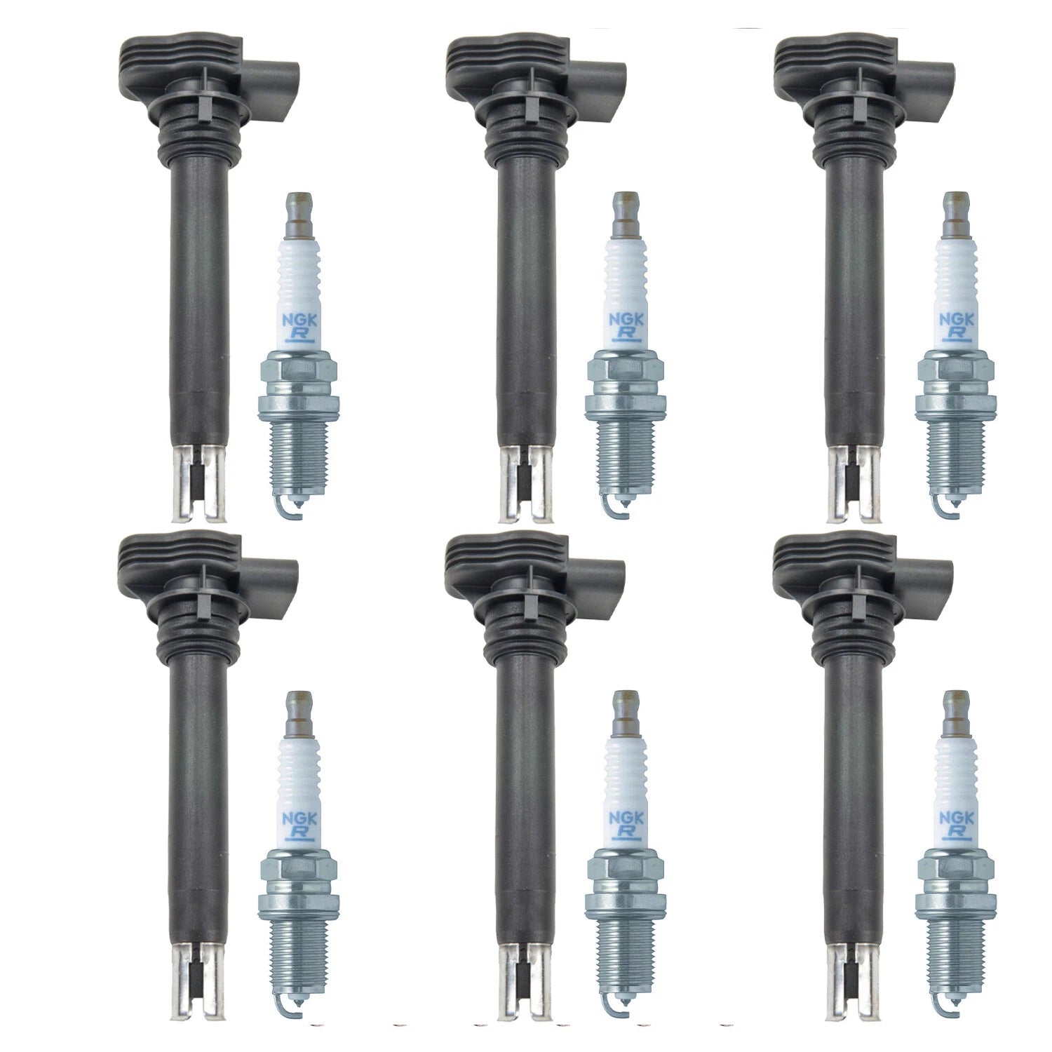 Set of 6 Ignition Coils & NGK G-Power Spark Plugs for NSX A6 Q5 E46 GS300
