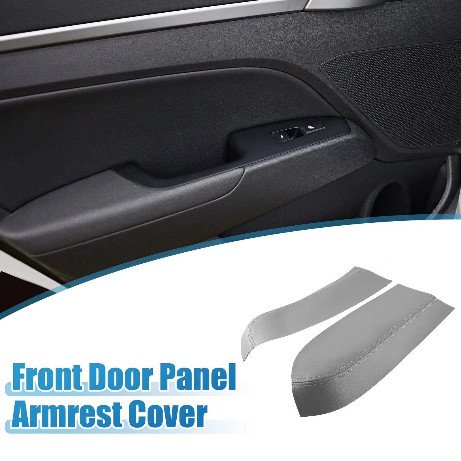 Set of 2 Front Door Panel Armrest Covers for Toyota Prius (2004–2009) Gray