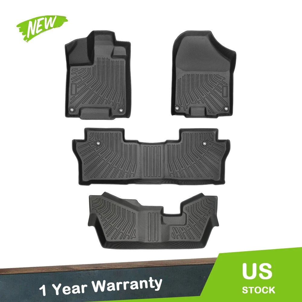 Set of 4 TPE 3D Floor Mats Liners for Honda Pilot (2016–2022)