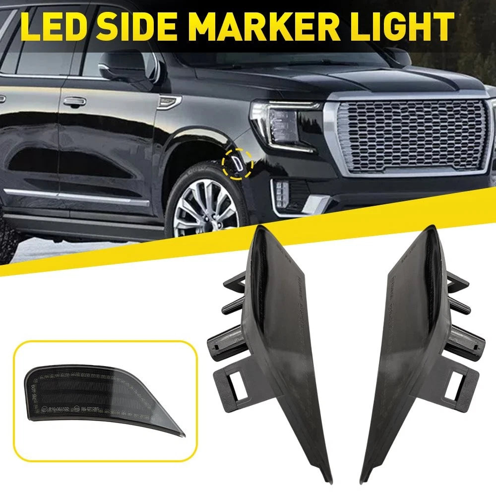 2X White LED Side Mirror Light Smoked Lens for 2021-2023 GMC Chevrolet Cadillac EV