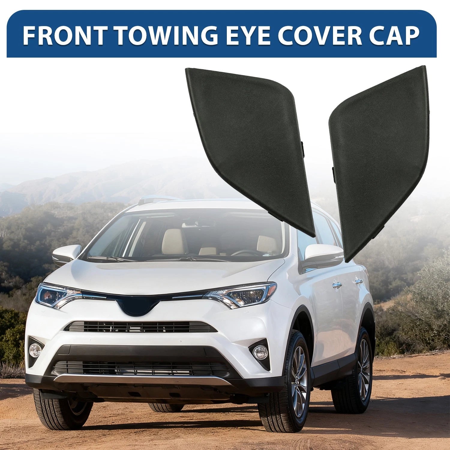 Tow Hook Eye Cover Cap Set of 2 for Toyota RAV4 (2016–2018)