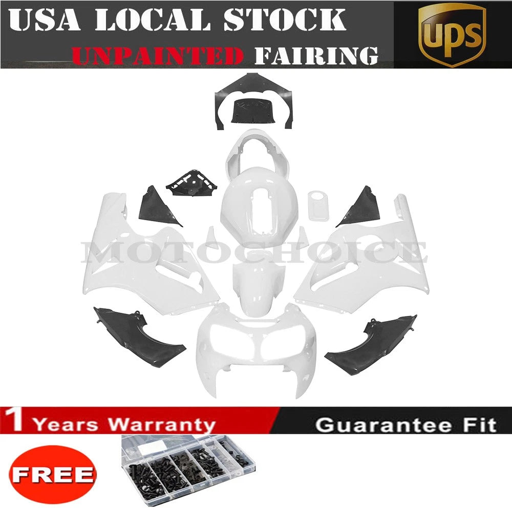 Fairing Kit for Kawasaki Ninja ZX12R (2000–2001) + Bolts, Unpainted